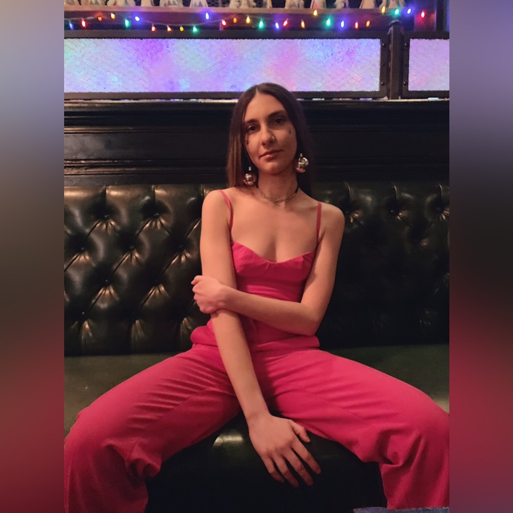 Babaton Bright Pink Crop Top & Pants Set